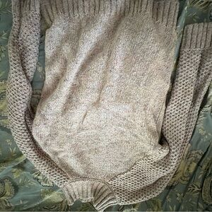 Prana Cream and soft multi colored Cowl Neck Sweater with Textured Knit